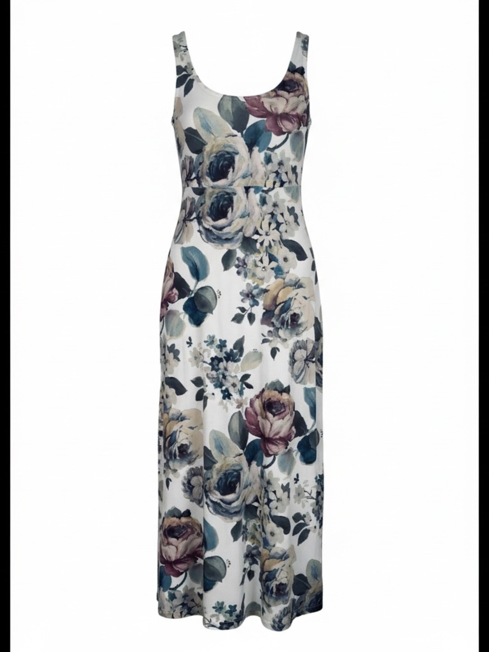 Peruvian Connection Floral Pima Cotton Maxi Dress - Sleeveless - Size Small